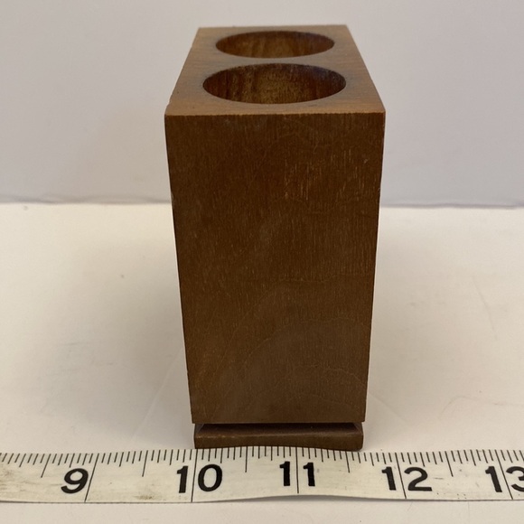 VINTAGE Lasercraft wooden pencil holder laser engraved horse pasture walnut wood - Picture 7 of 12